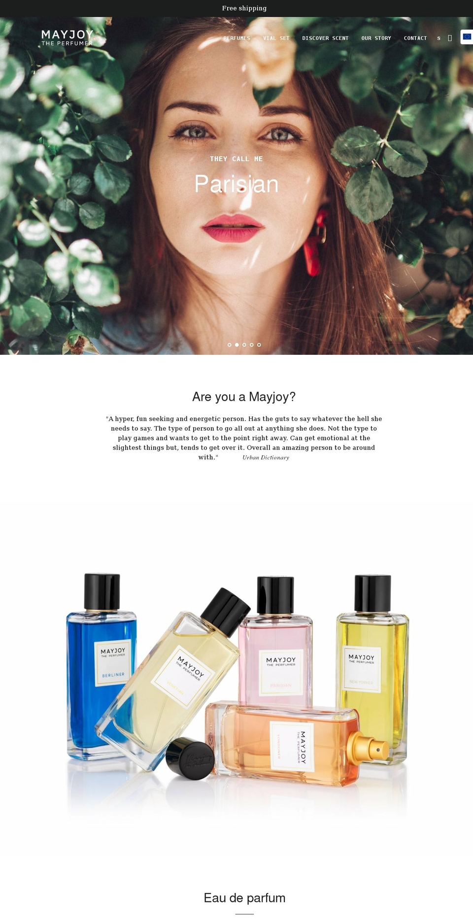 mayjoytheperfumer.com shopify website screenshot