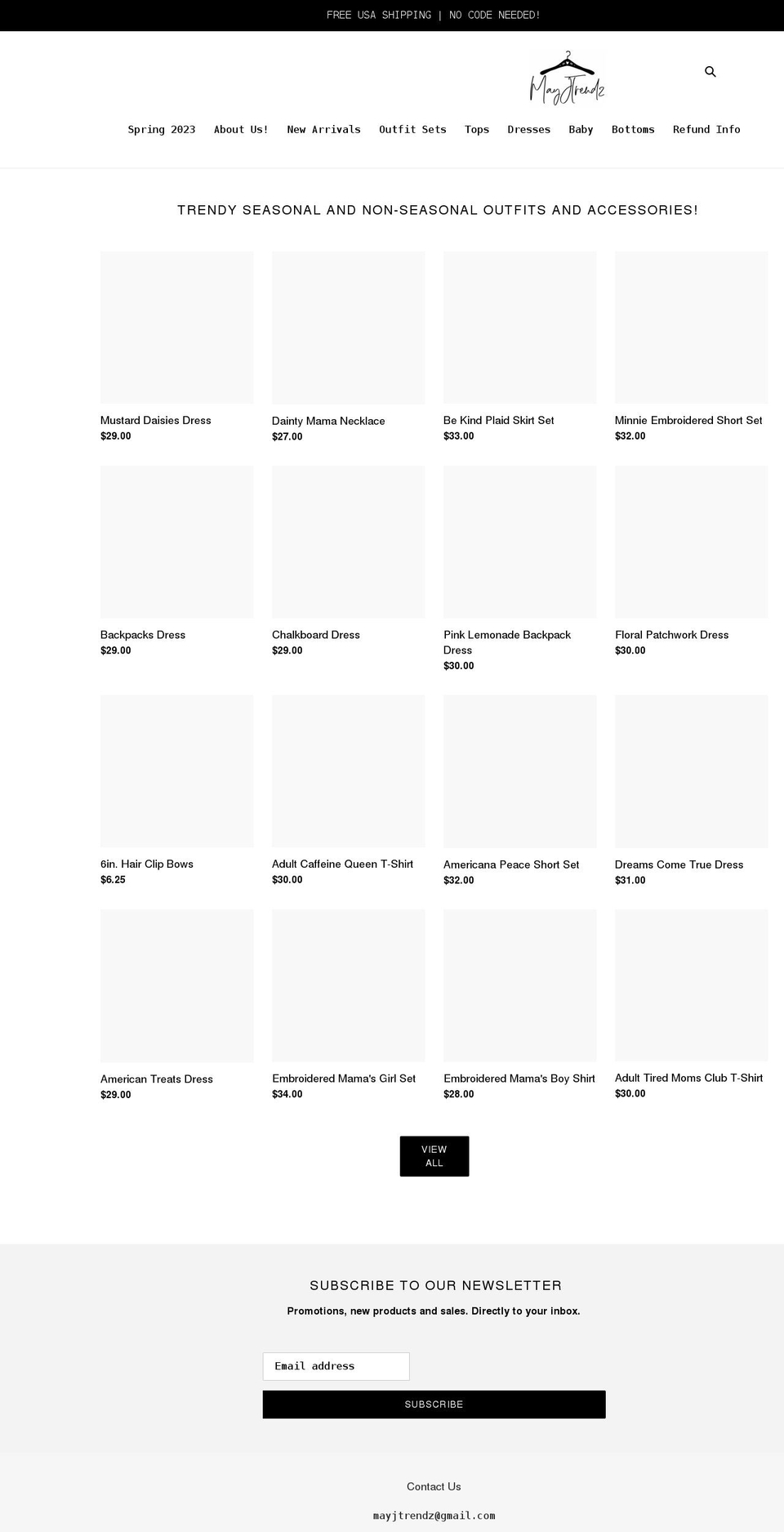 mayjtrendz.com shopify website screenshot