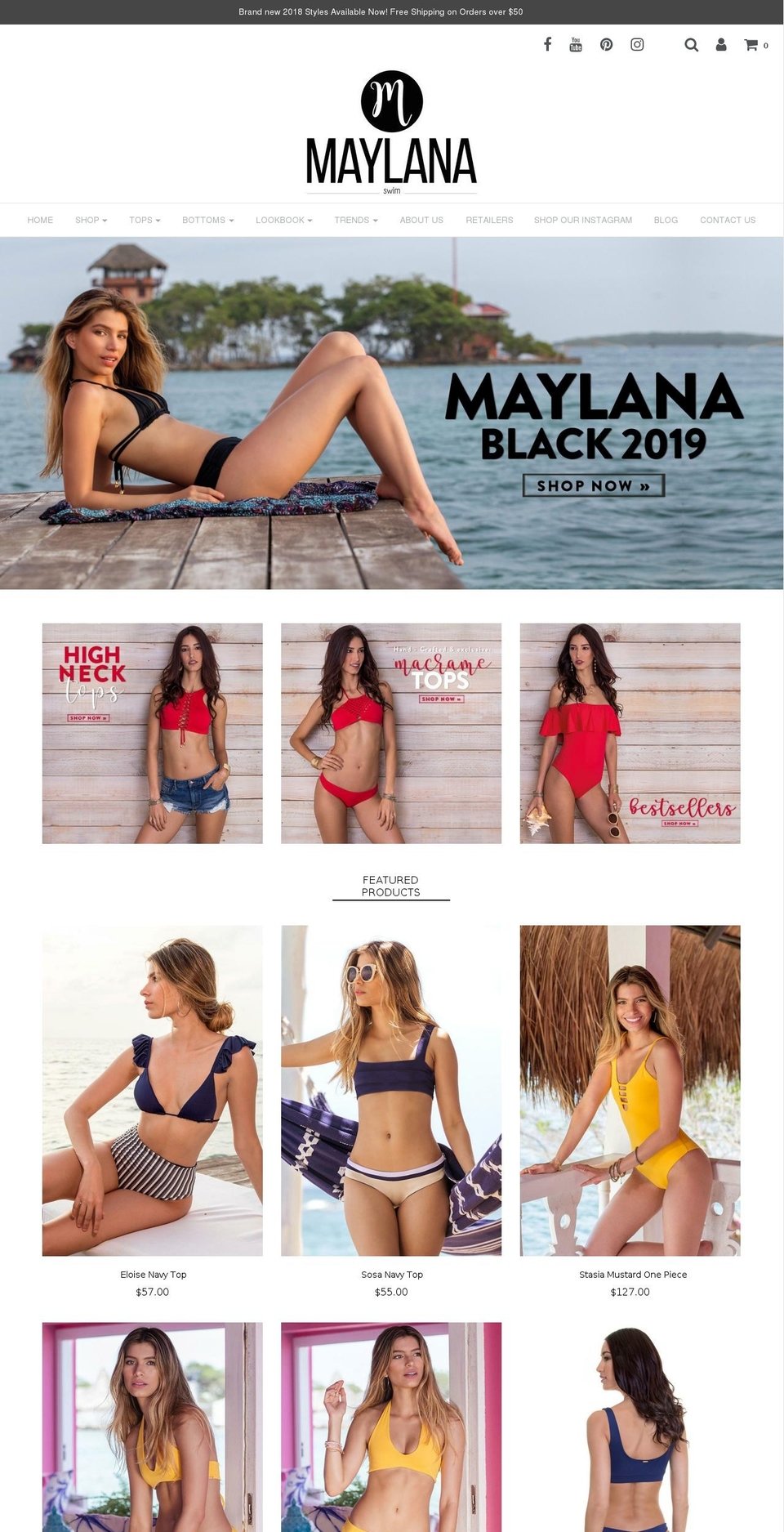 maylanaswim.com shopify website screenshot