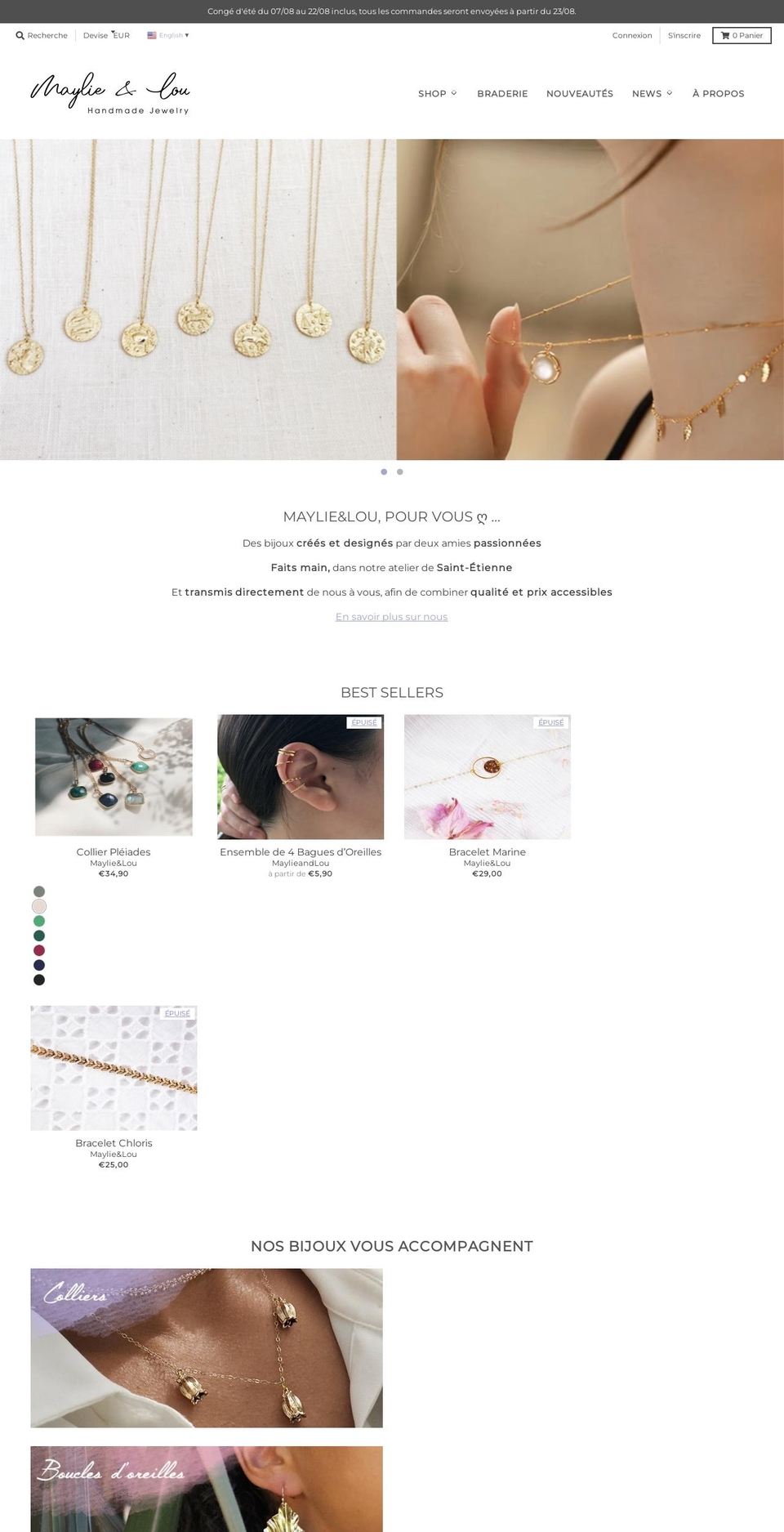 maylie-lou.com shopify website screenshot
