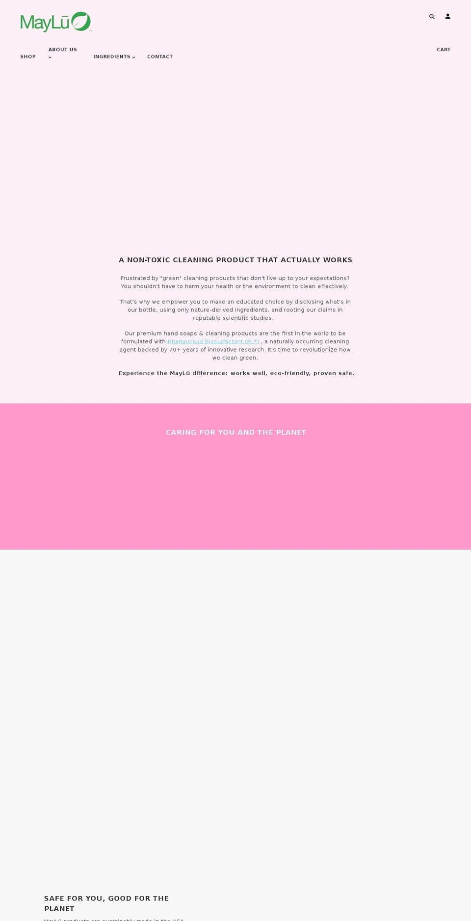 mayluclean.com shopify website screenshot