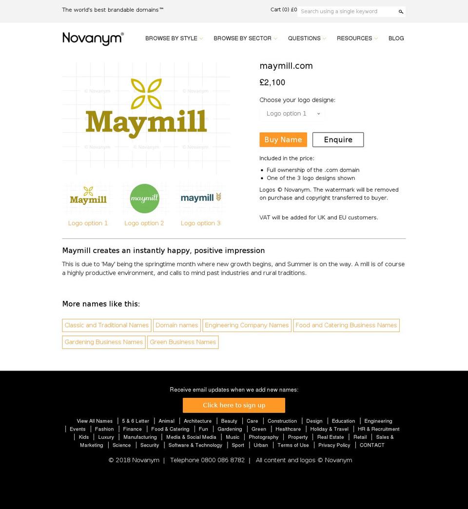 maymill.com — Shopify storefront screenshot