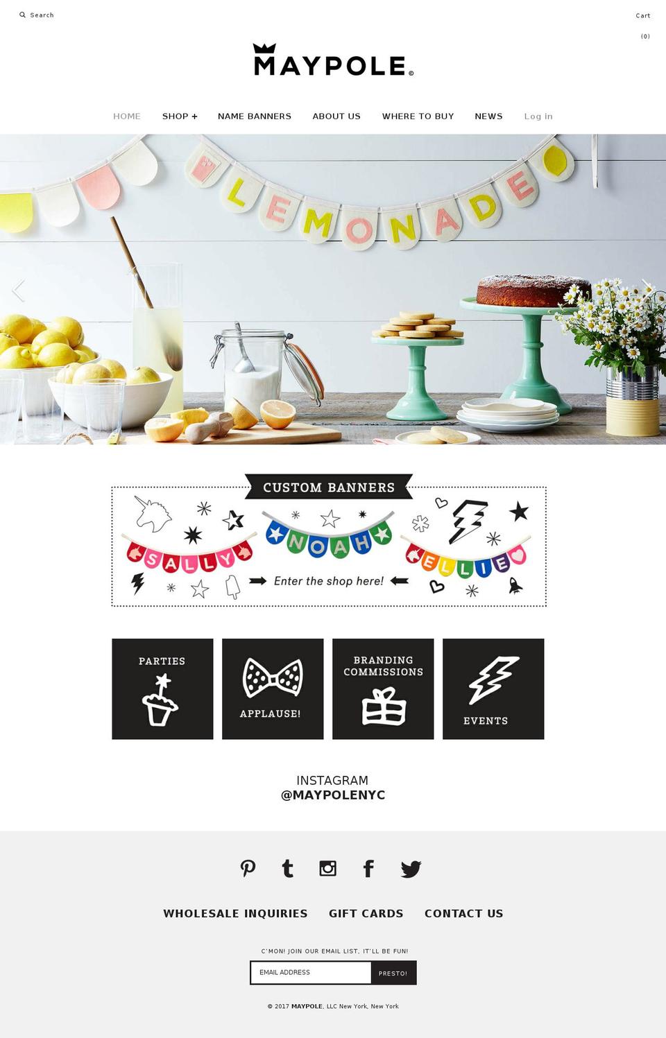 maypolenyc.com shopify website screenshot