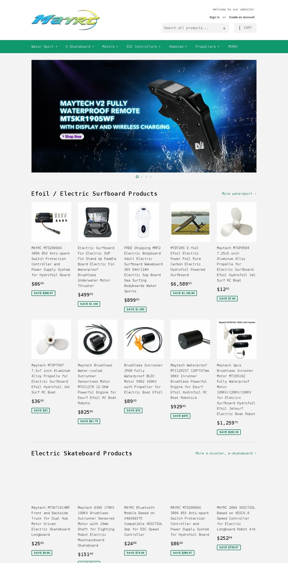mayrc.com shopify website screenshot