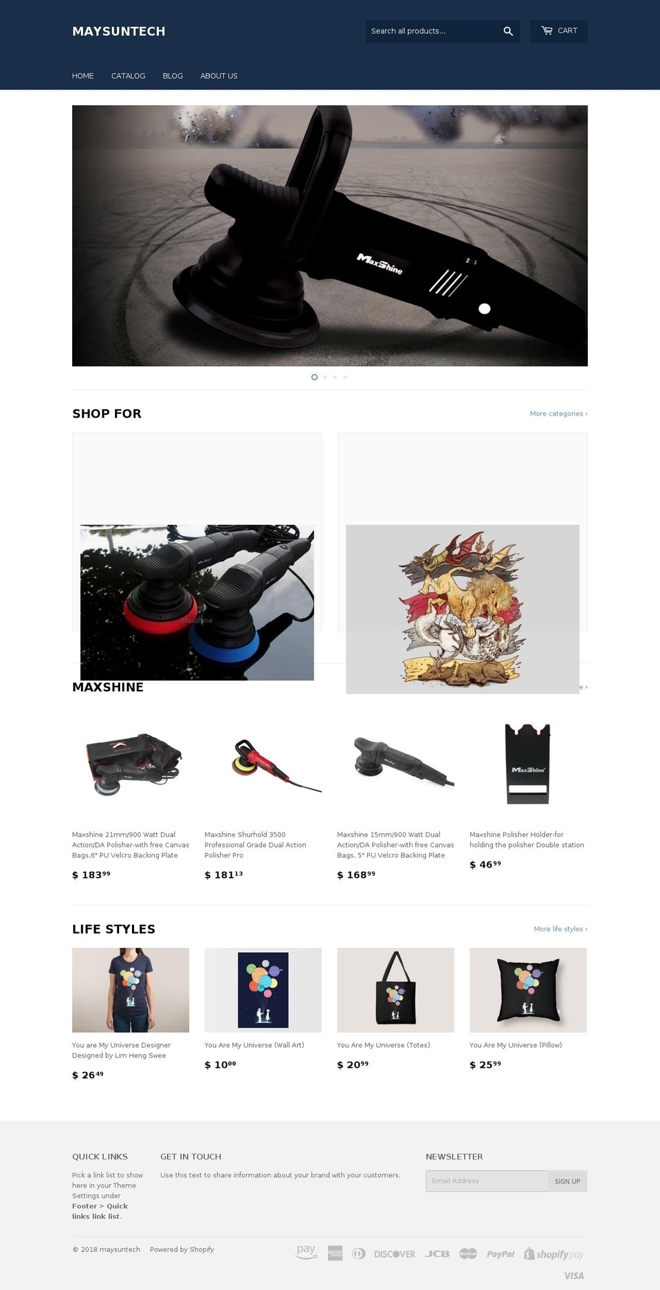 maysuntech.com — Shopify storefront screenshot
