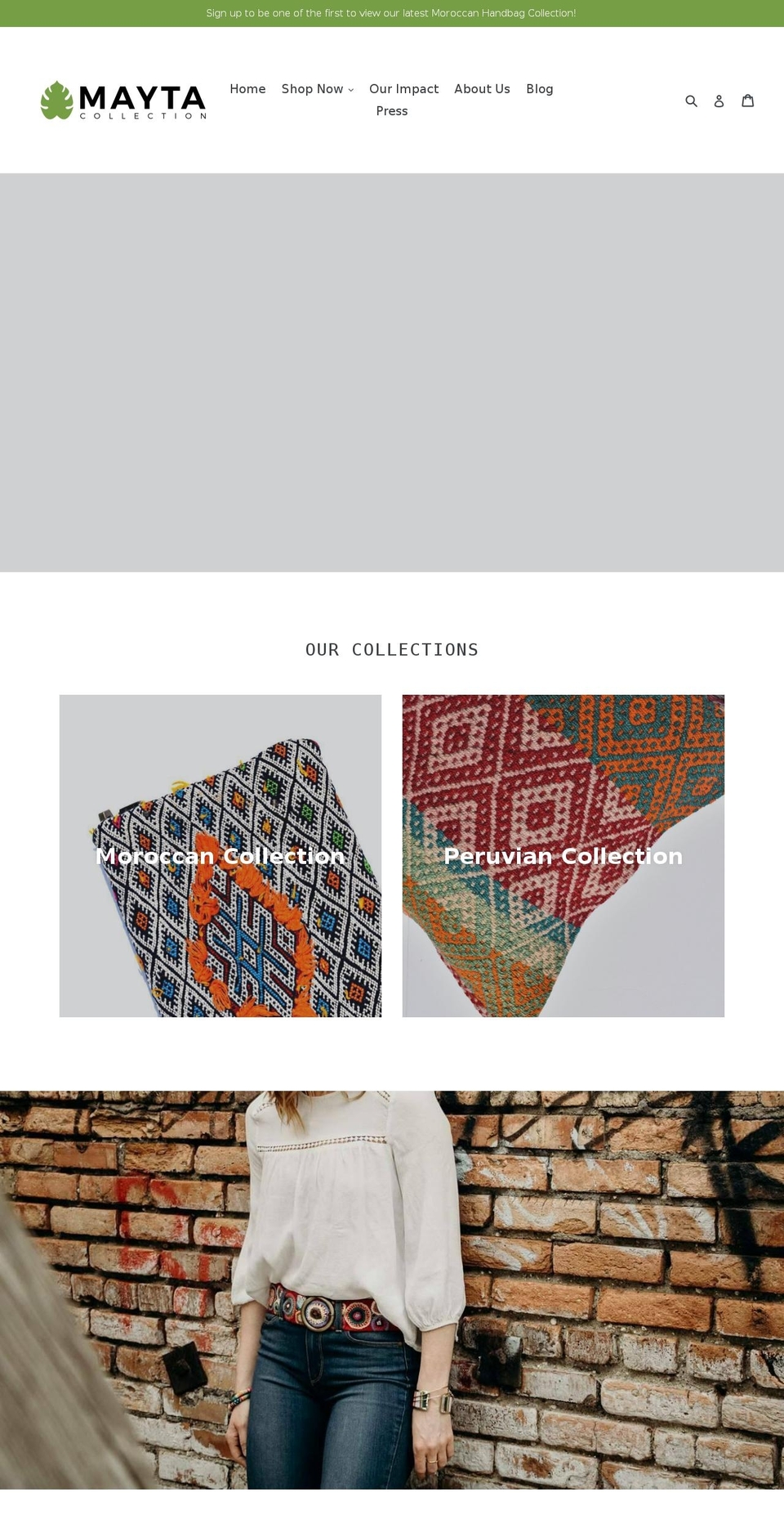 maytacollection.com shopify website screenshot