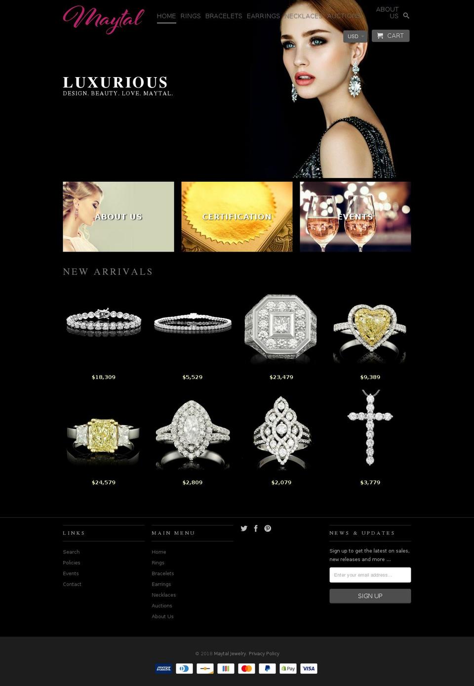 maytaljewelry.com shopify website screenshot