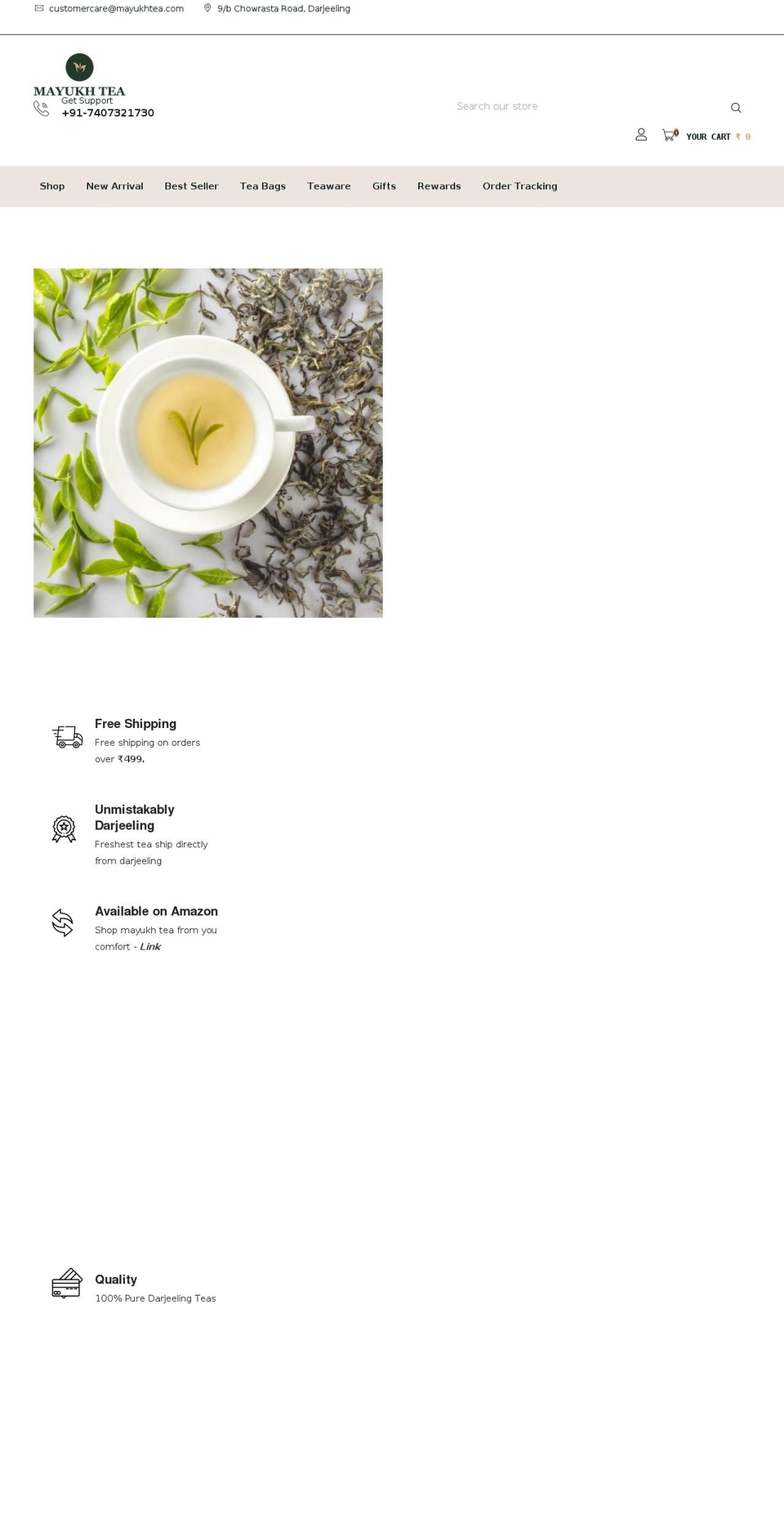 mayukhtea.com shopify website screenshot