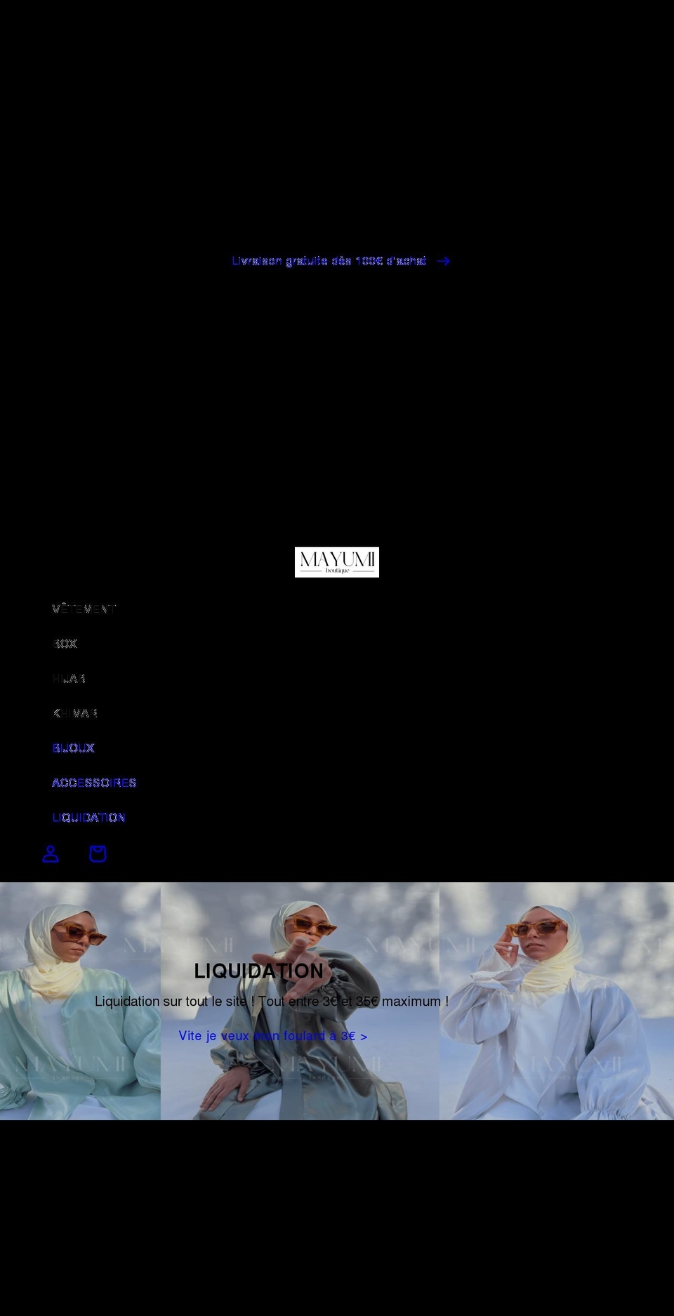 mayumiboutique.com shopify website screenshot