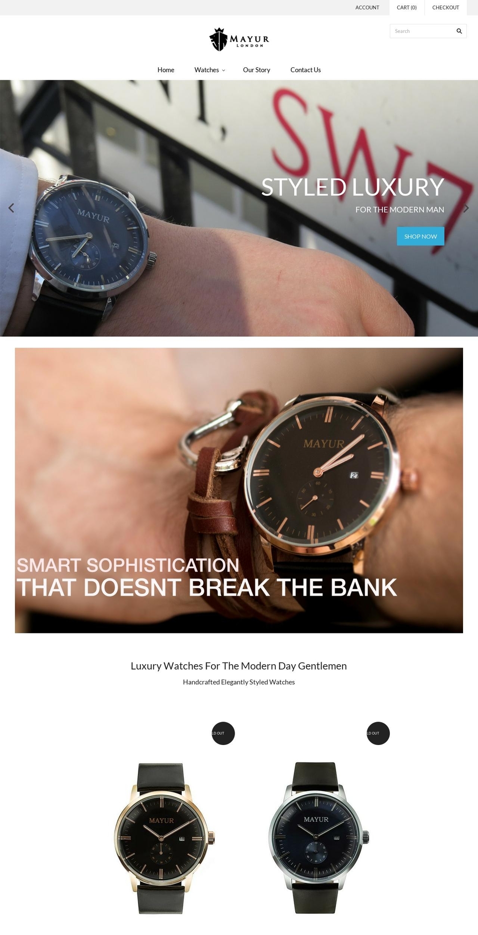 mayurwatches.com shopify website screenshot