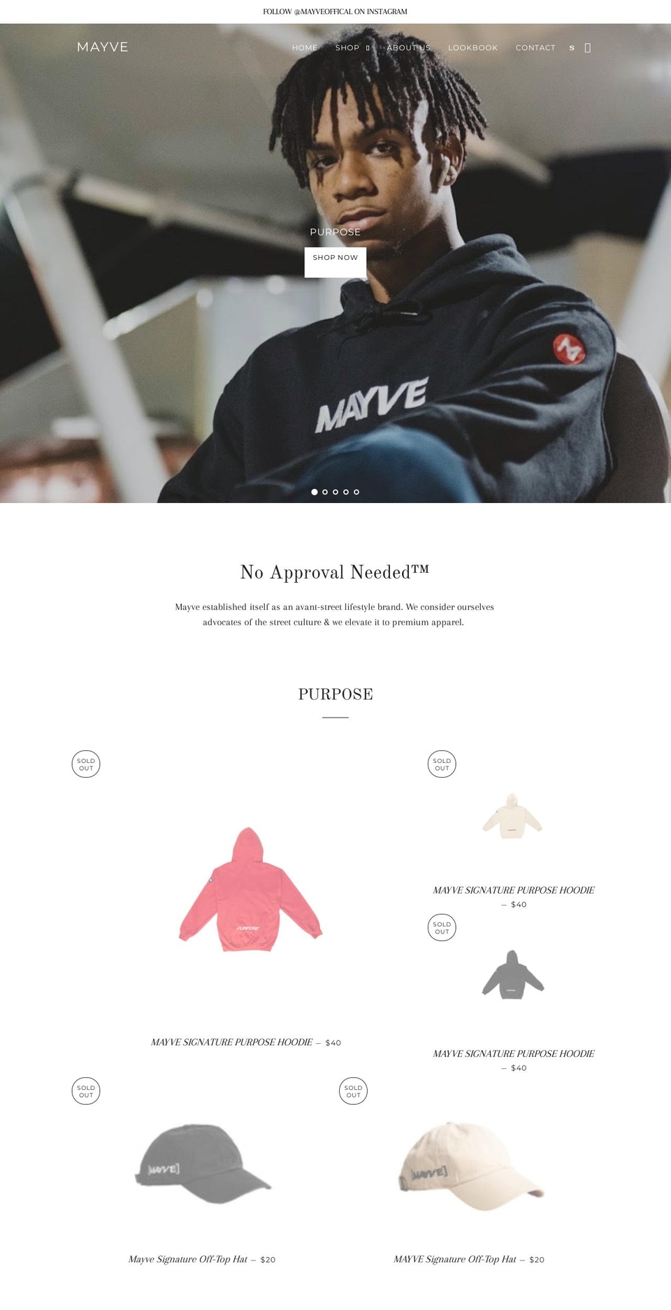 mayveclothing.com — Shopify storefront screenshot