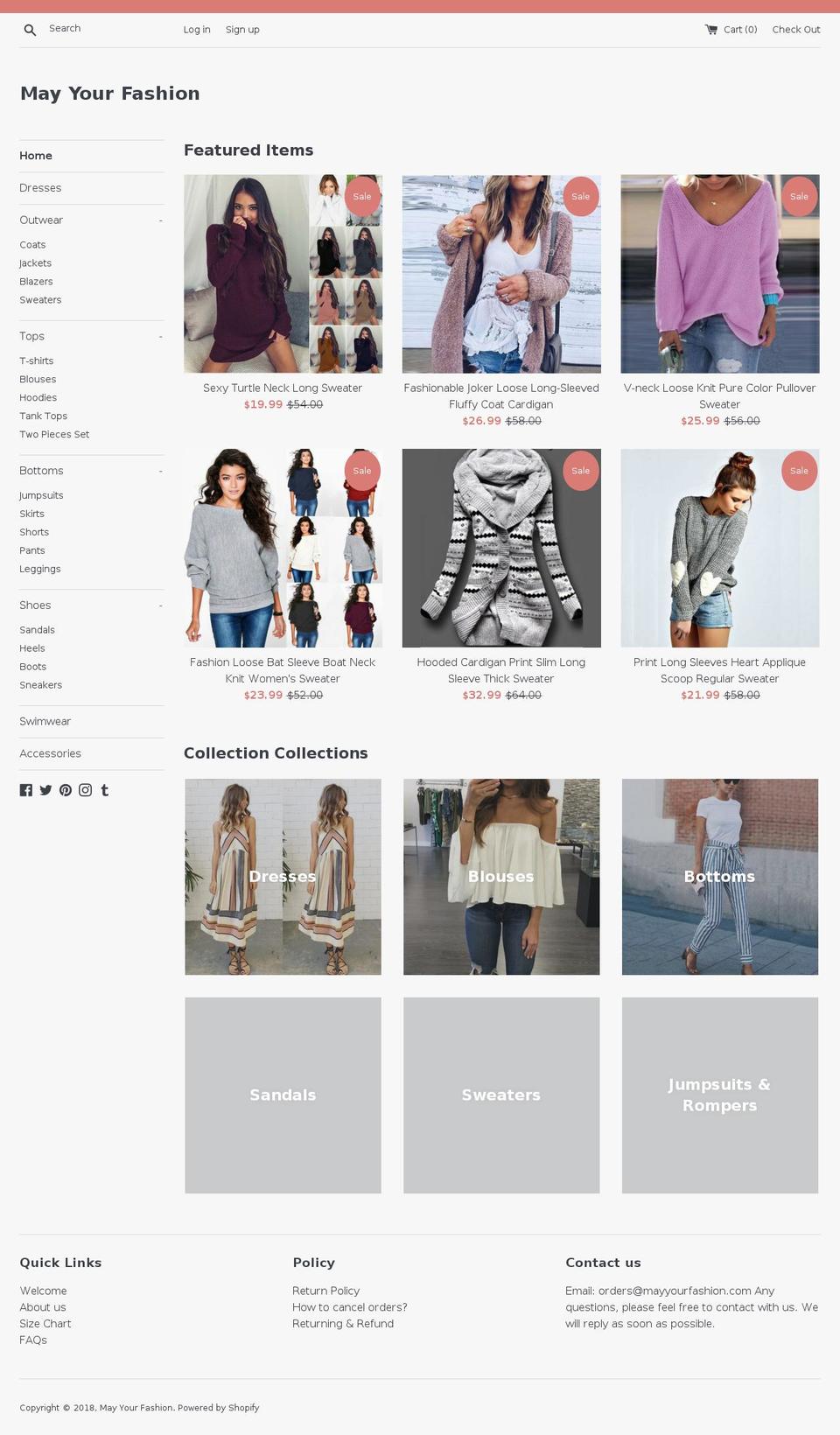 mayyourfashion.com — Shopify storefront screenshot