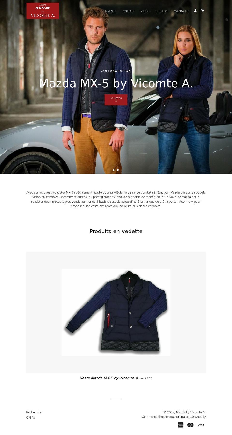 mazdabyvicomtea.com shopify website screenshot