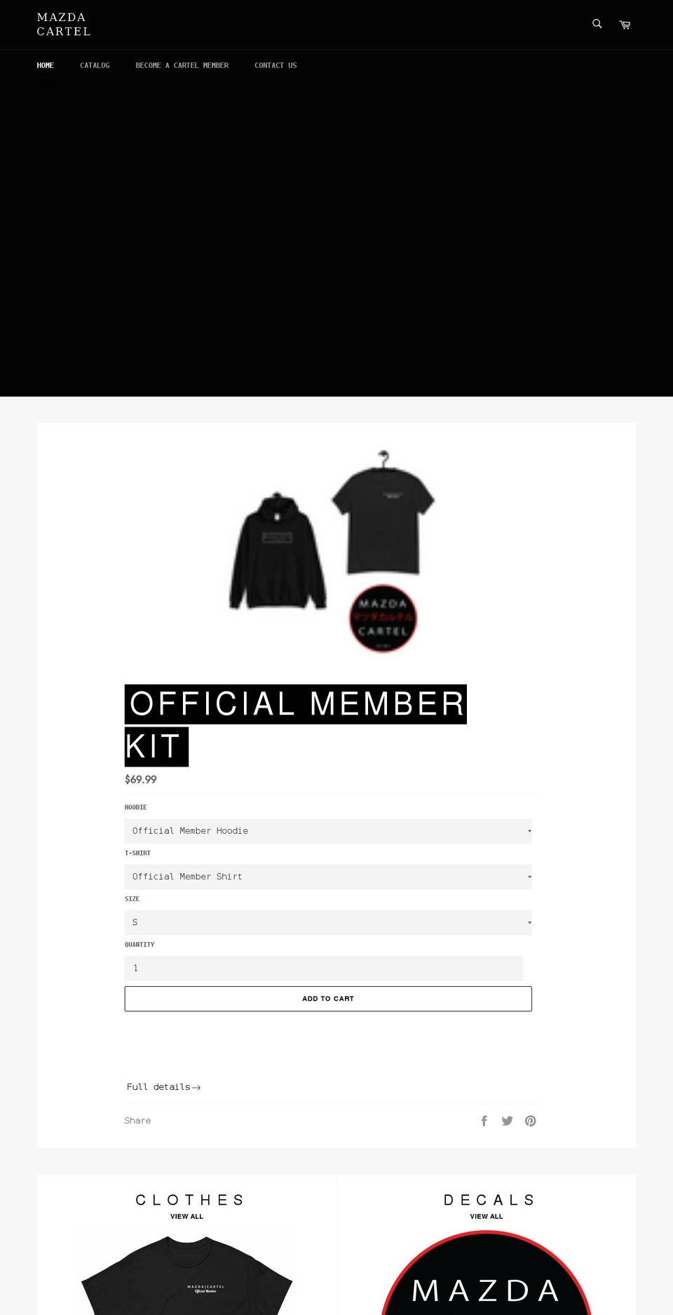 mazdacartel.com shopify website screenshot