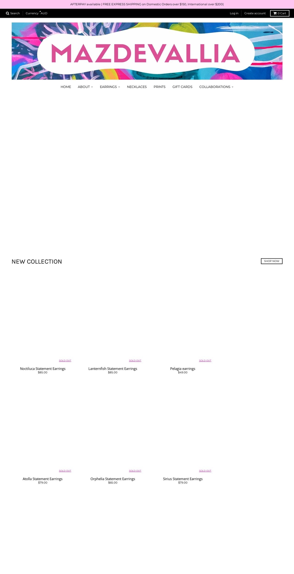mazdevallia.com.au shopify website screenshot