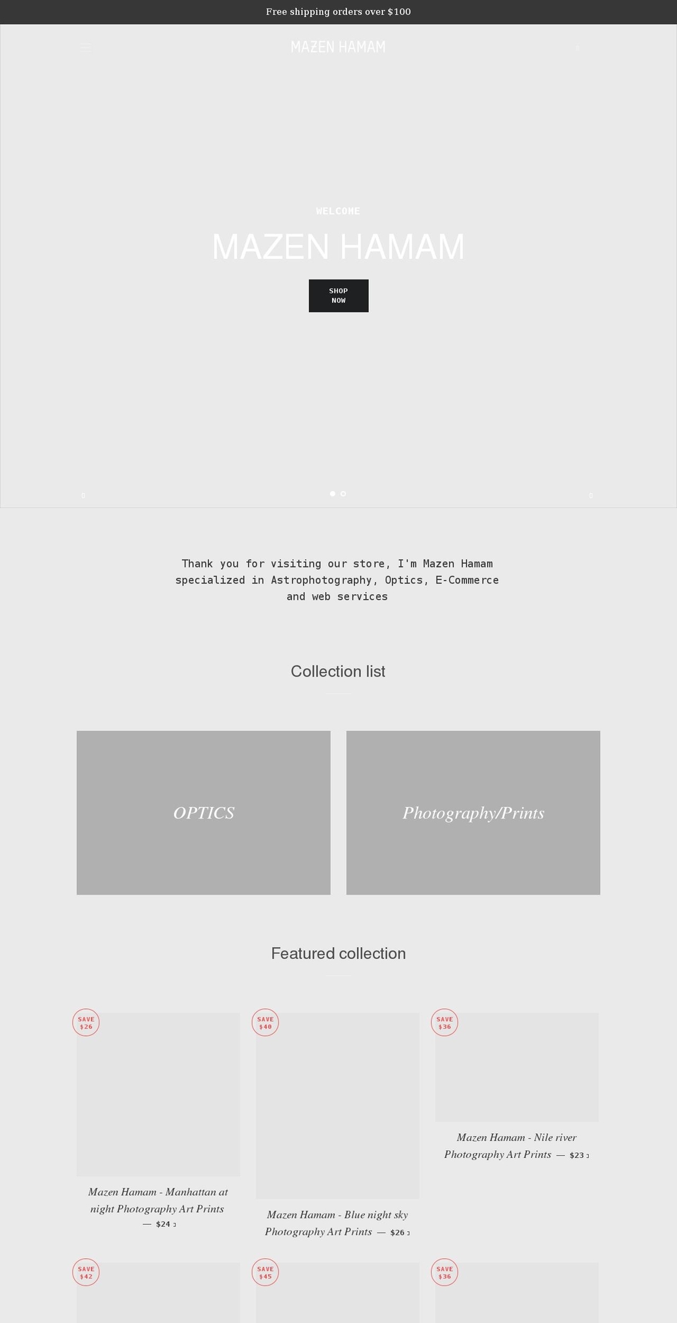 mazenhamam.com shopify website screenshot