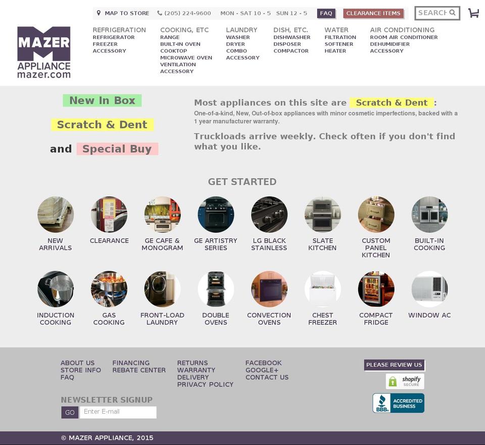 mazers.com shopify website screenshot