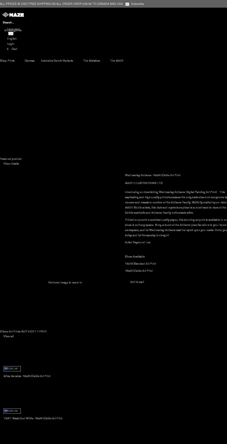 mazestudio.ca shopify website screenshot