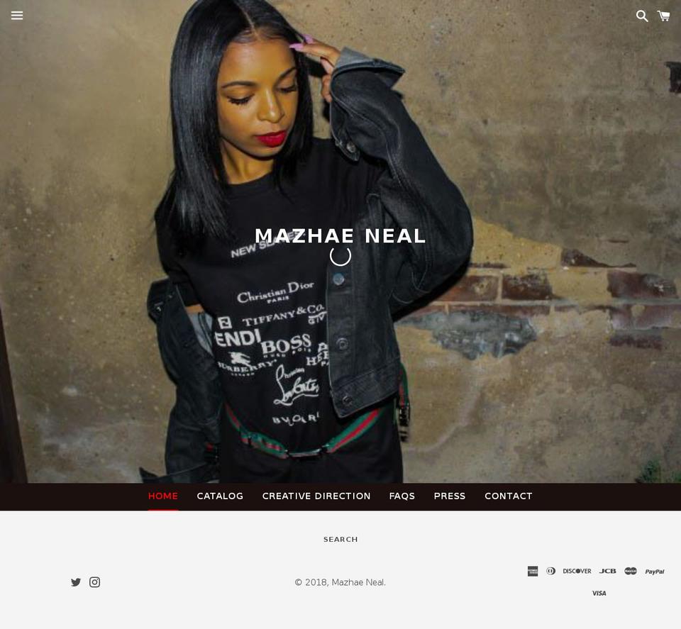 mazhaeneal.com shopify website screenshot