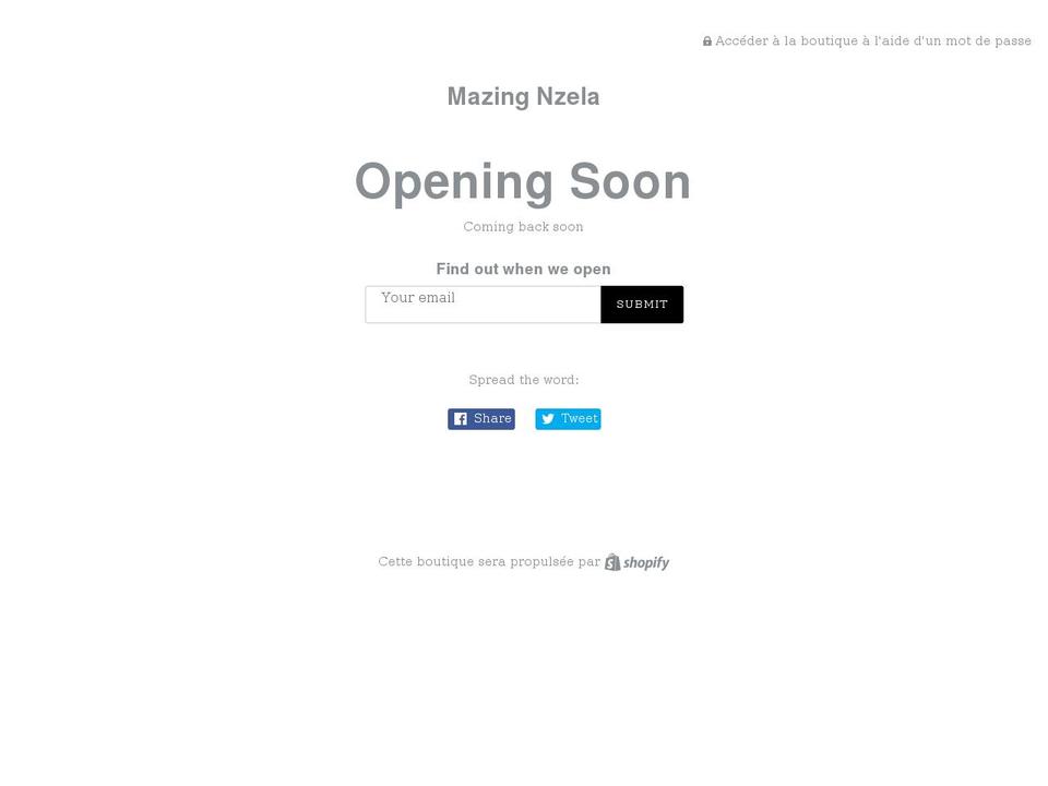 mazingnzela.com shopify website screenshot