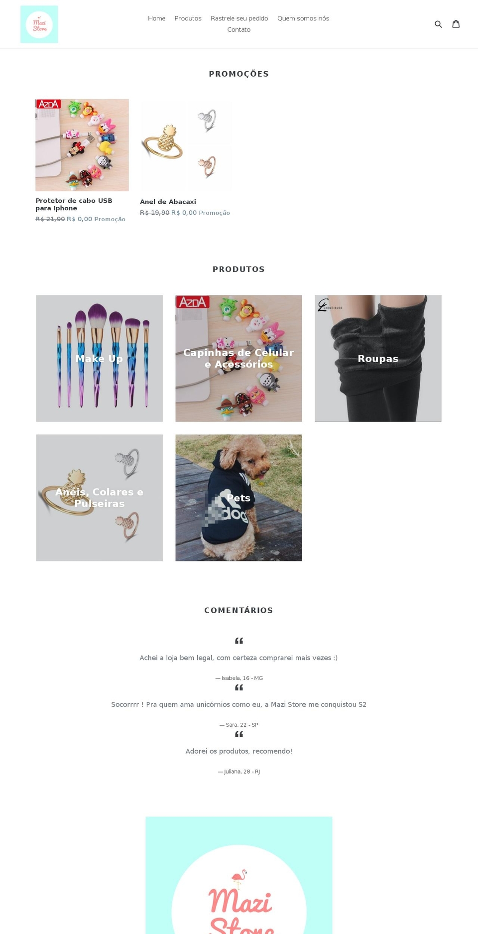 mazistore.com — Shopify storefront screenshot