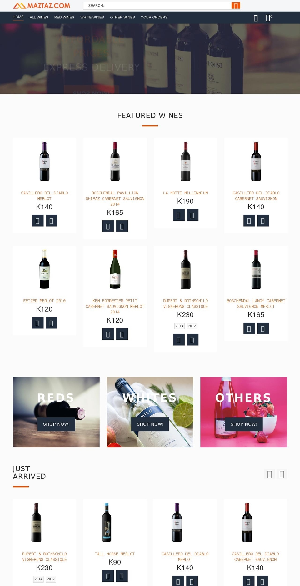 maztaz.com shopify website screenshot