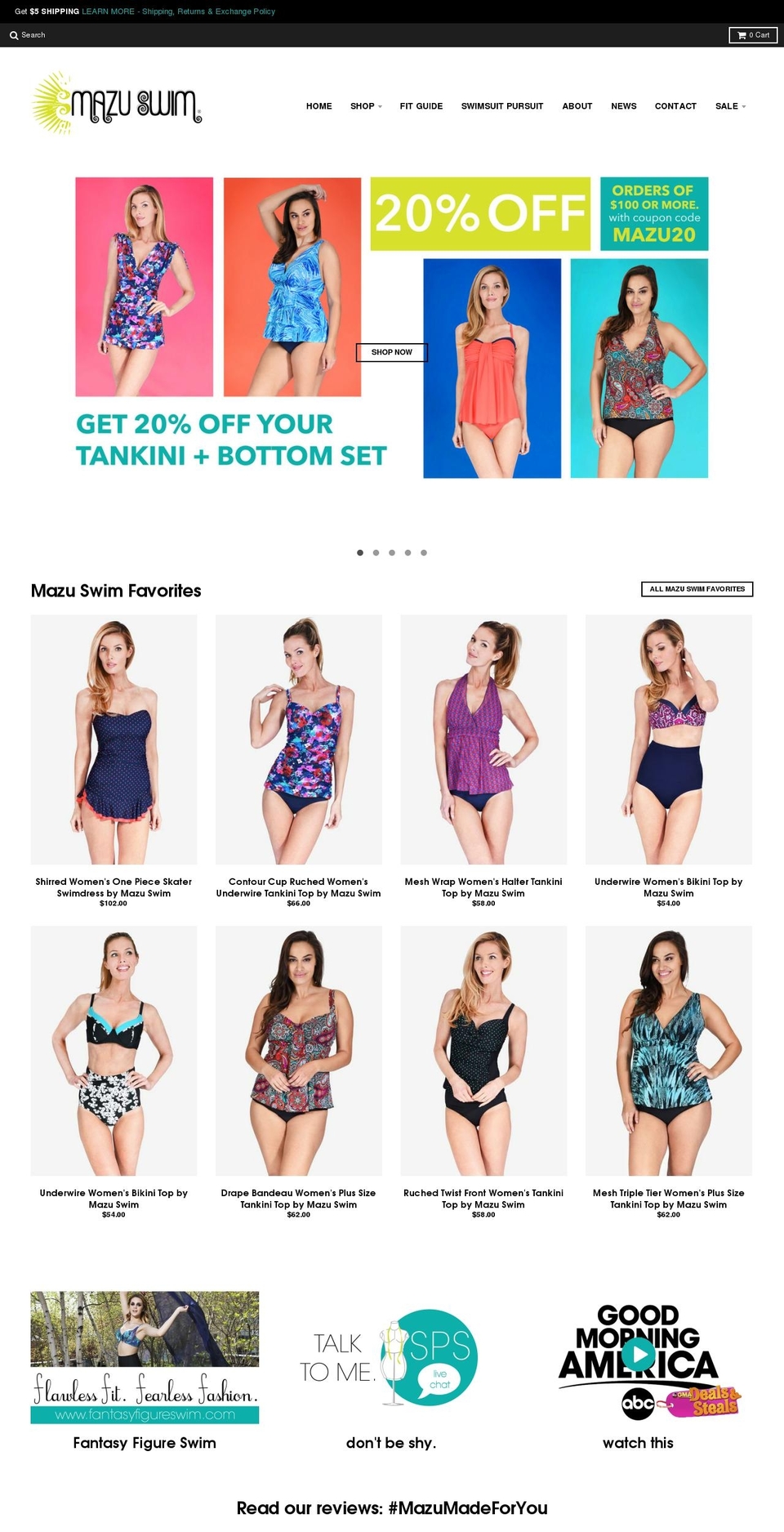 mazuswim.com shopify website screenshot