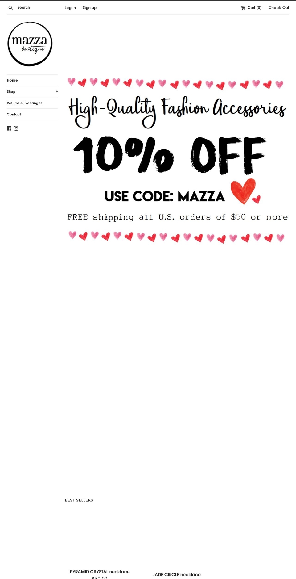 mazzaboutique.com shopify website screenshot