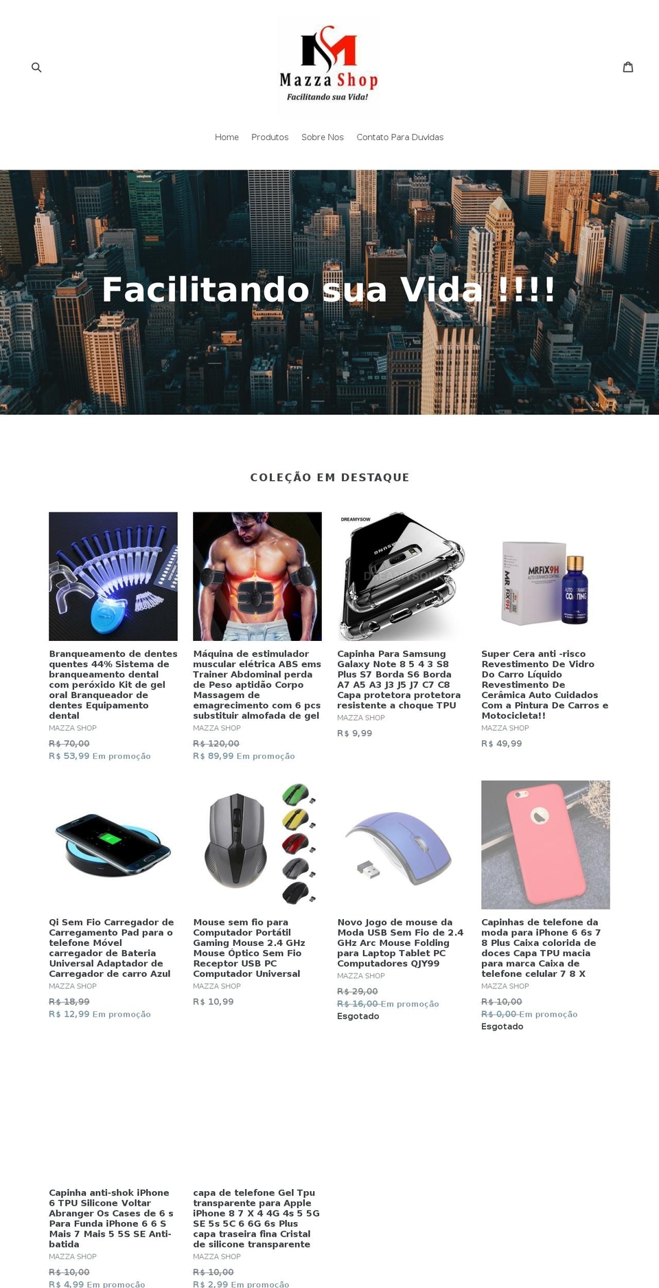 mazzashop.com — Shopify storefront screenshot