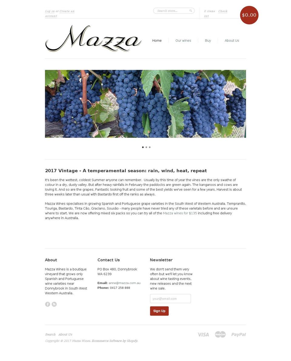 mazzawinesale.com shopify website screenshot