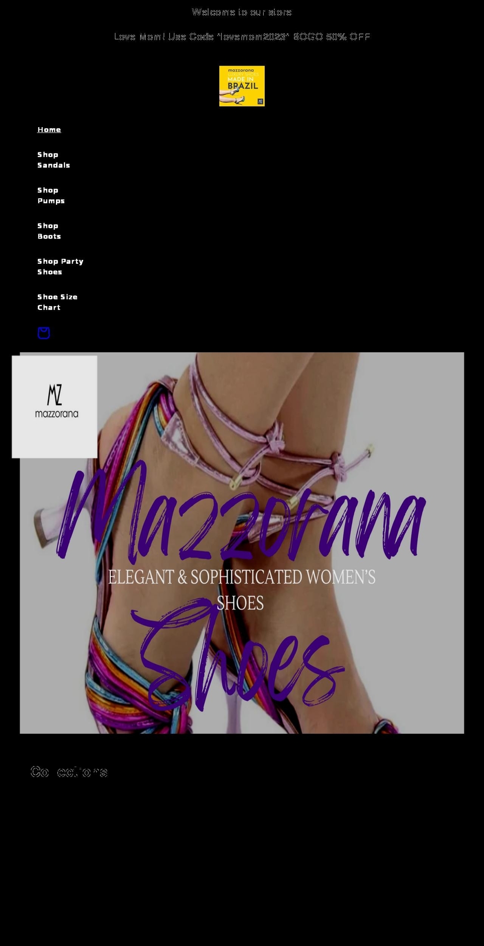 mazzoranashoes.com shopify website screenshot