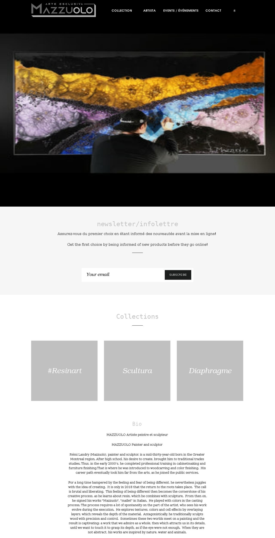 mazzuolo.art shopify website screenshot