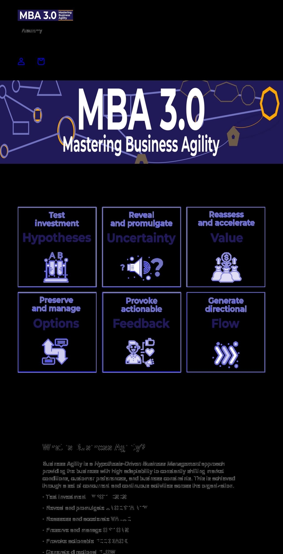 mba30.com shopify website screenshot