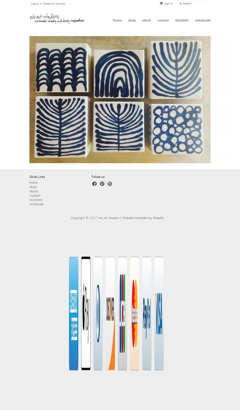 mbartstudios.com shopify website screenshot