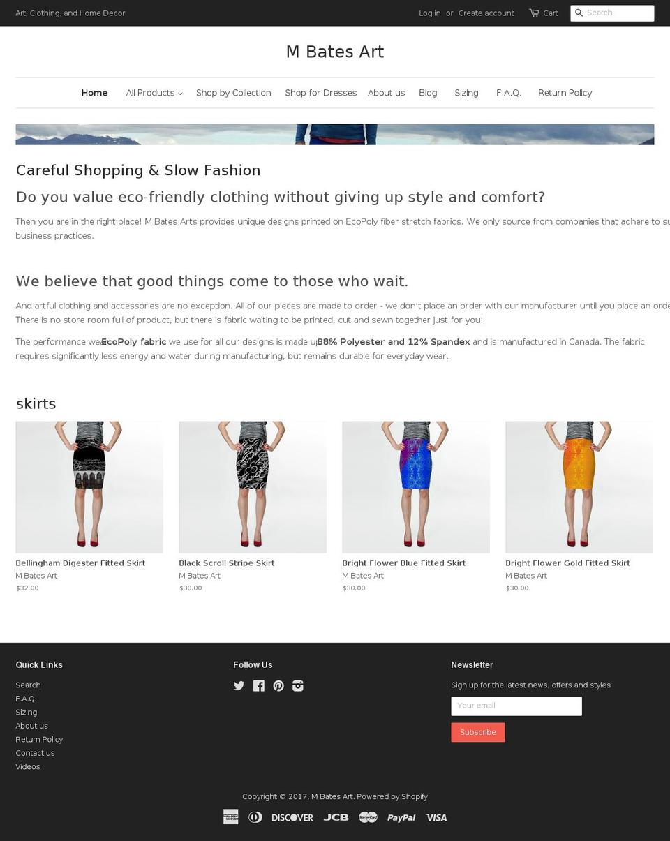 mbatesart.com shopify website screenshot