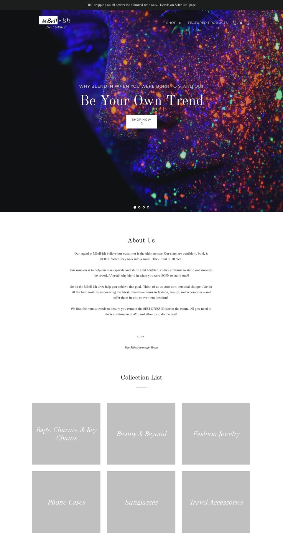 mbell-ish.com — Shopify storefront screenshot