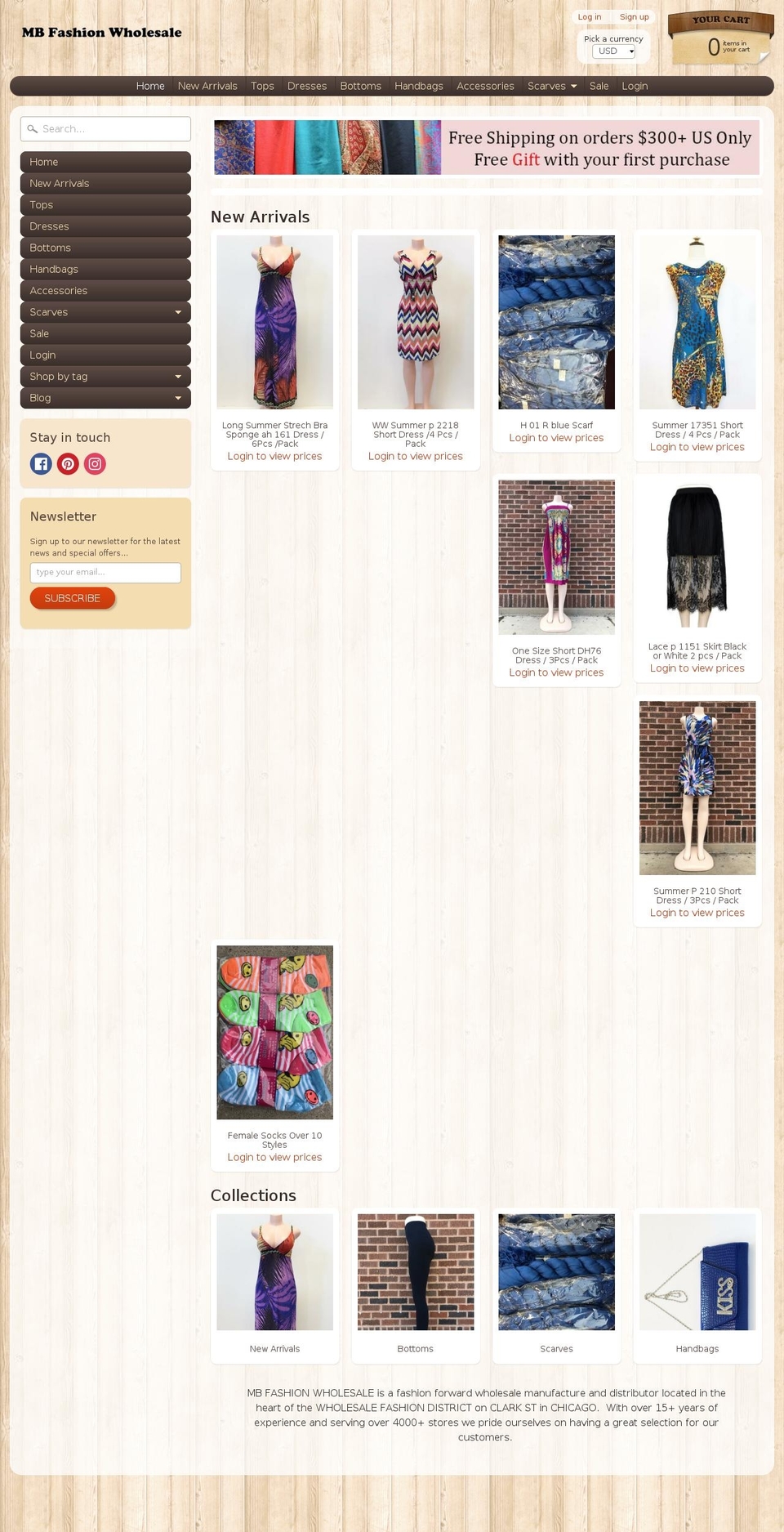 mbfashionwholesale.com shopify website screenshot