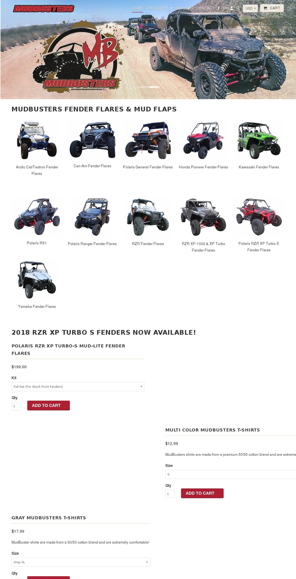 mbfenders.com shopify website screenshot