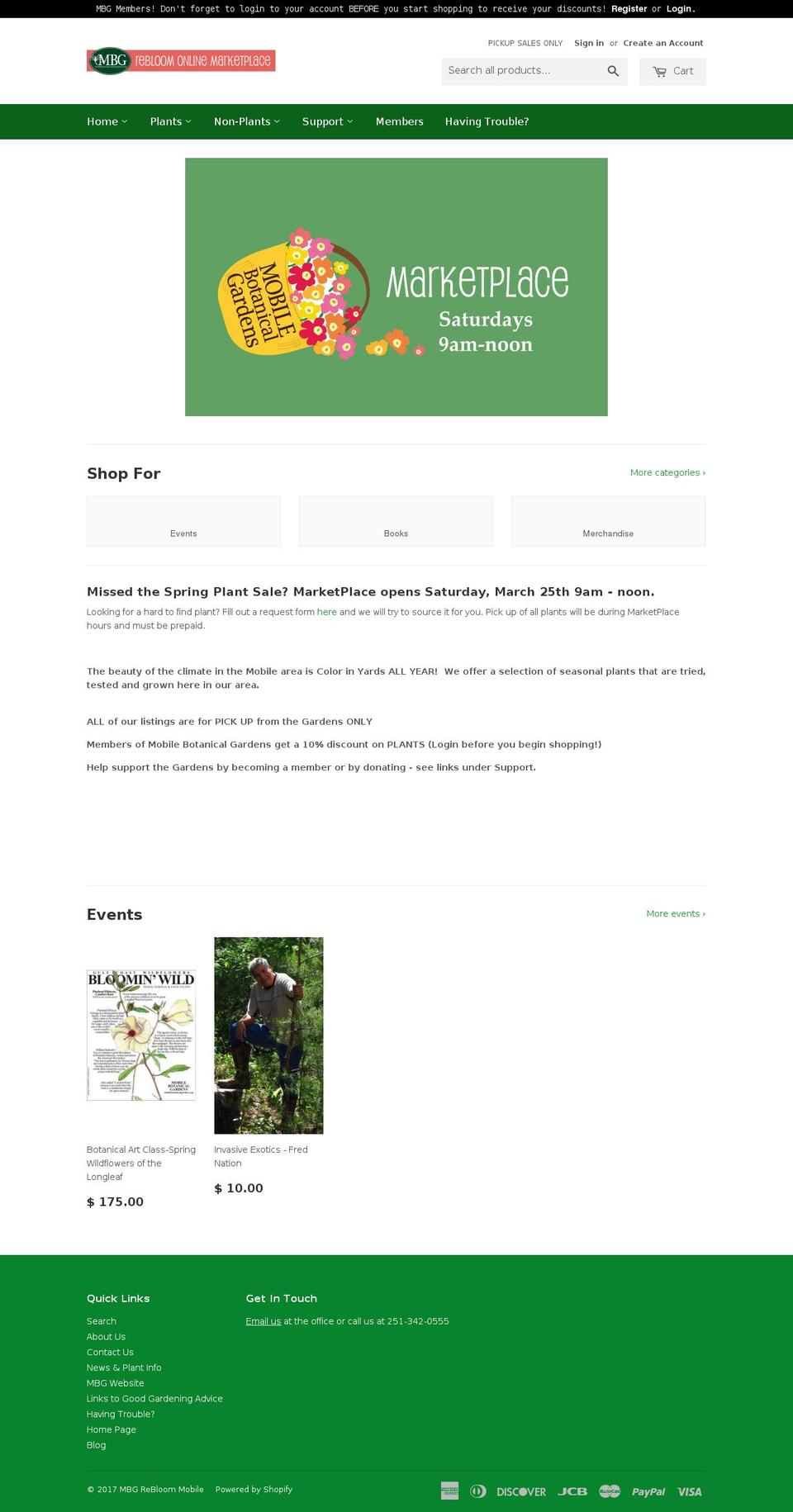 mbgrebloomshop.com shopify website screenshot