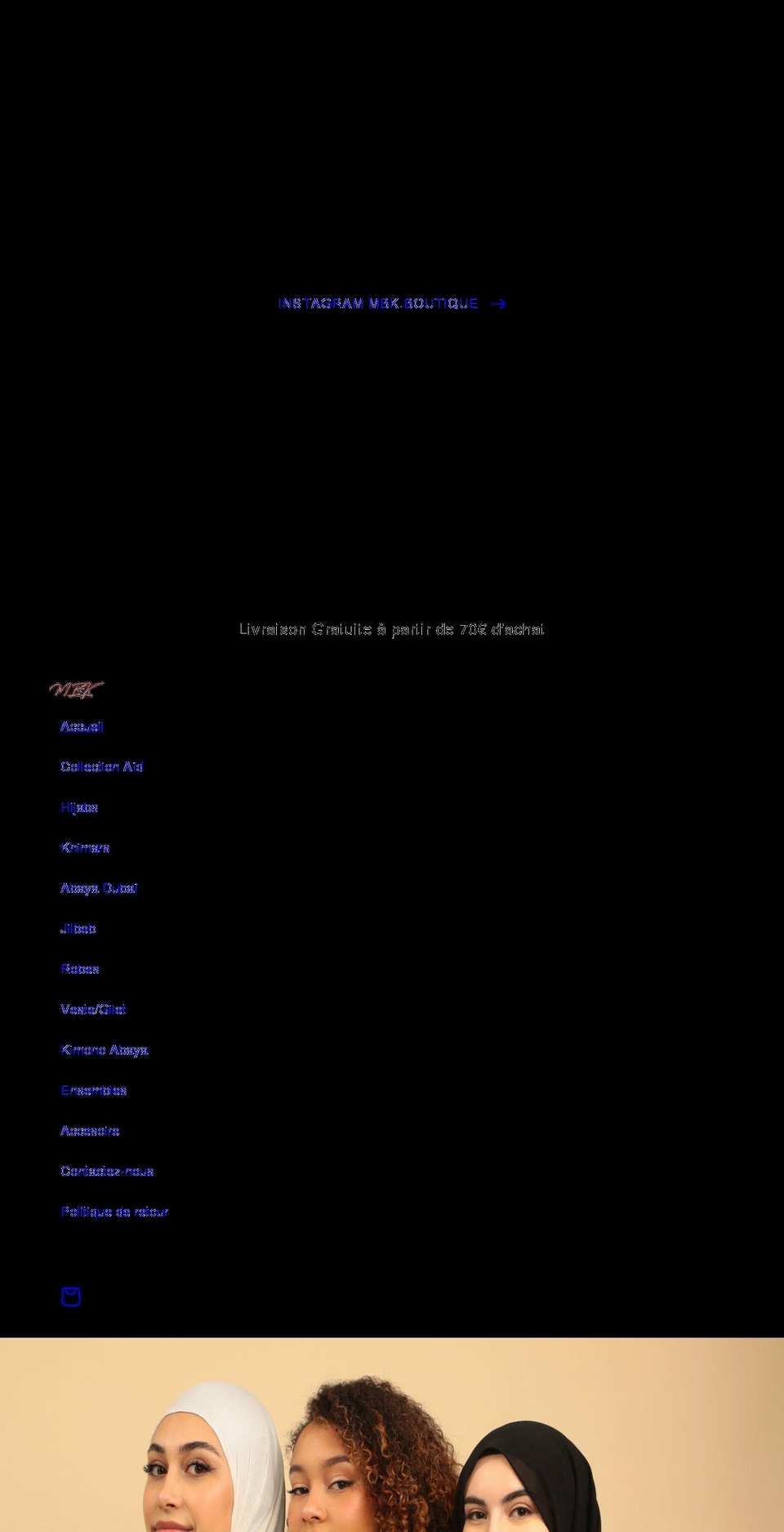 mbk-boutique.com — Shopify storefront screenshot
