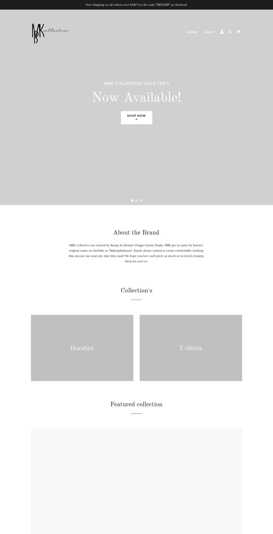 mbkcollective.com — Shopify storefront screenshot