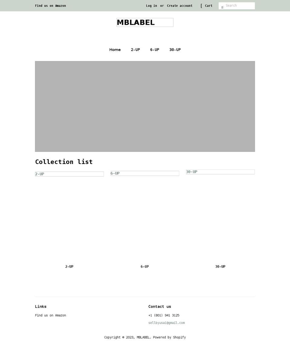 mblabel.com shopify website screenshot