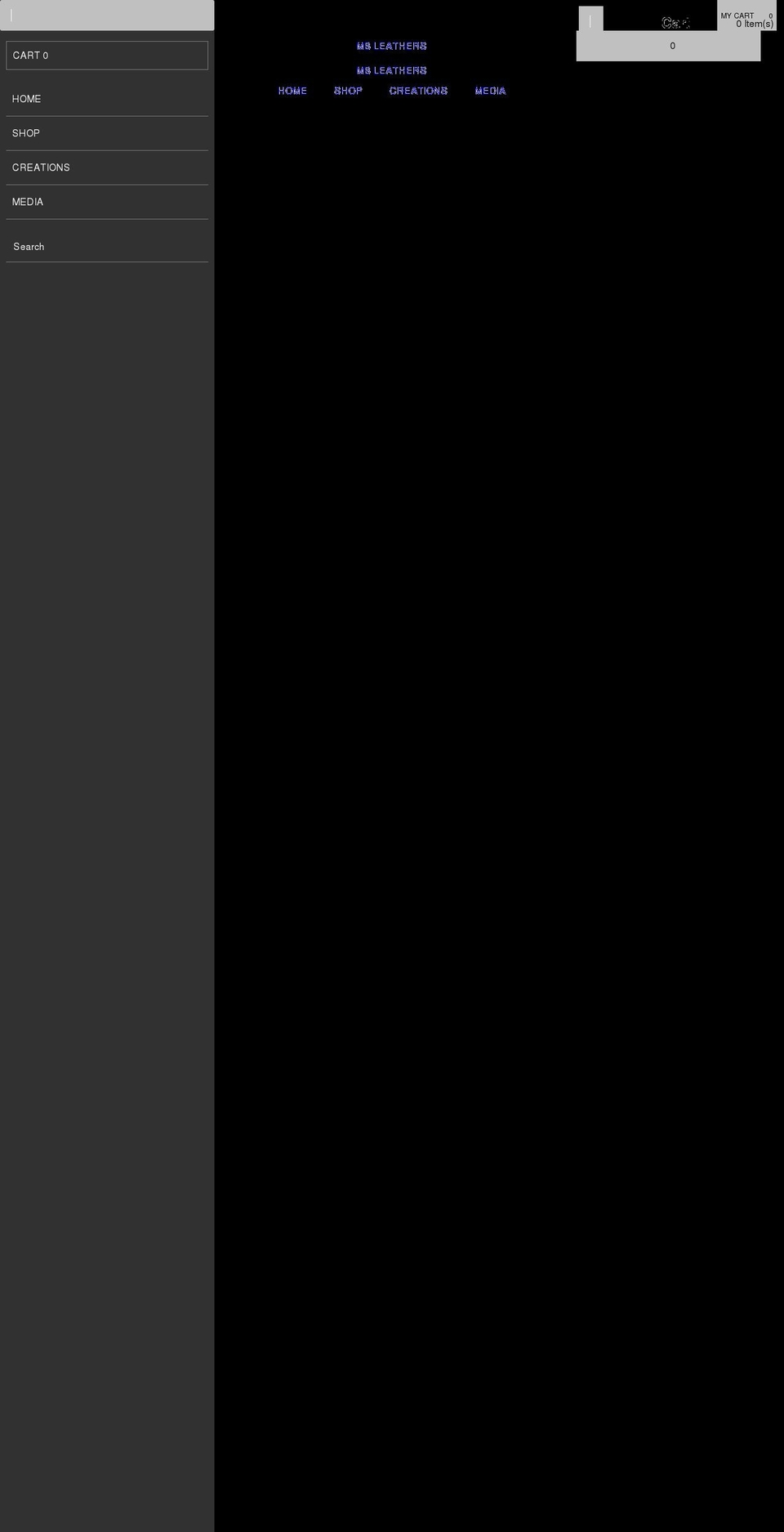 mbleathers.com shopify website screenshot