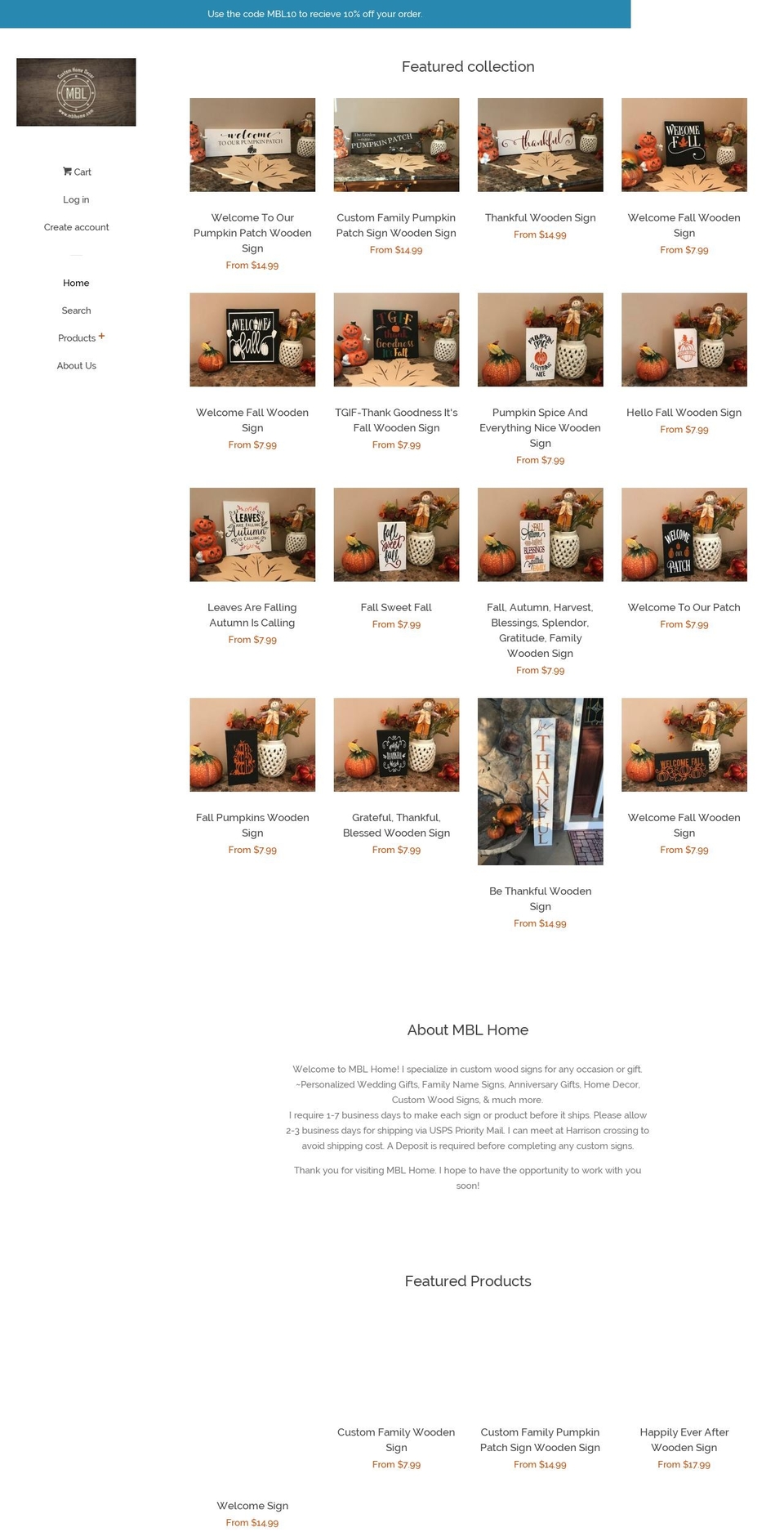 mblhome.com — Shopify storefront screenshot