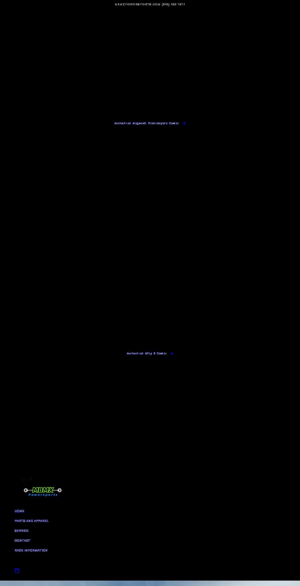 mbmxpowersports.com shopify website screenshot