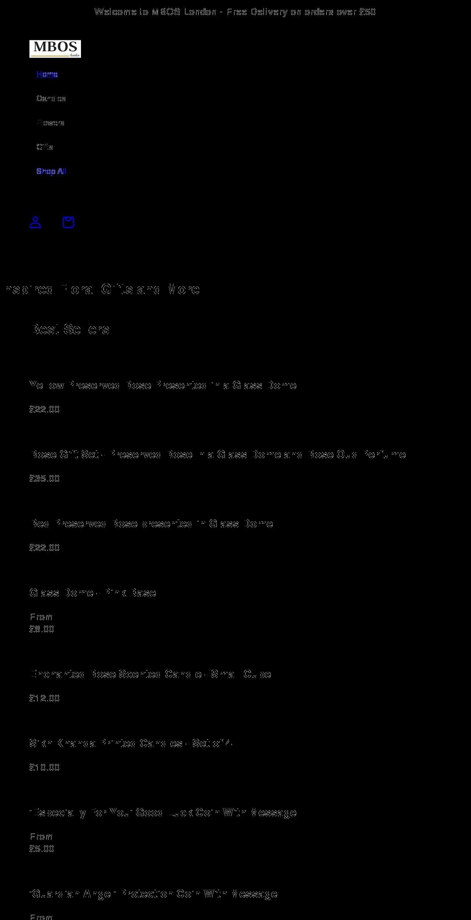 mboslondon.com shopify website screenshot