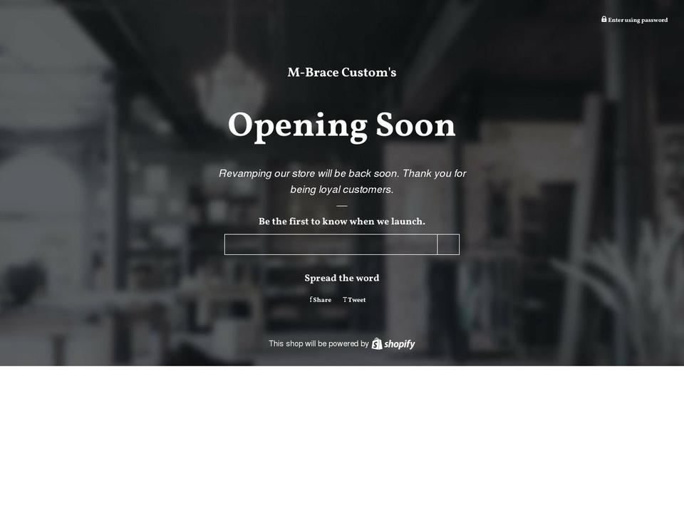 mbracebyjustforyou.com — Shopify storefront screenshot