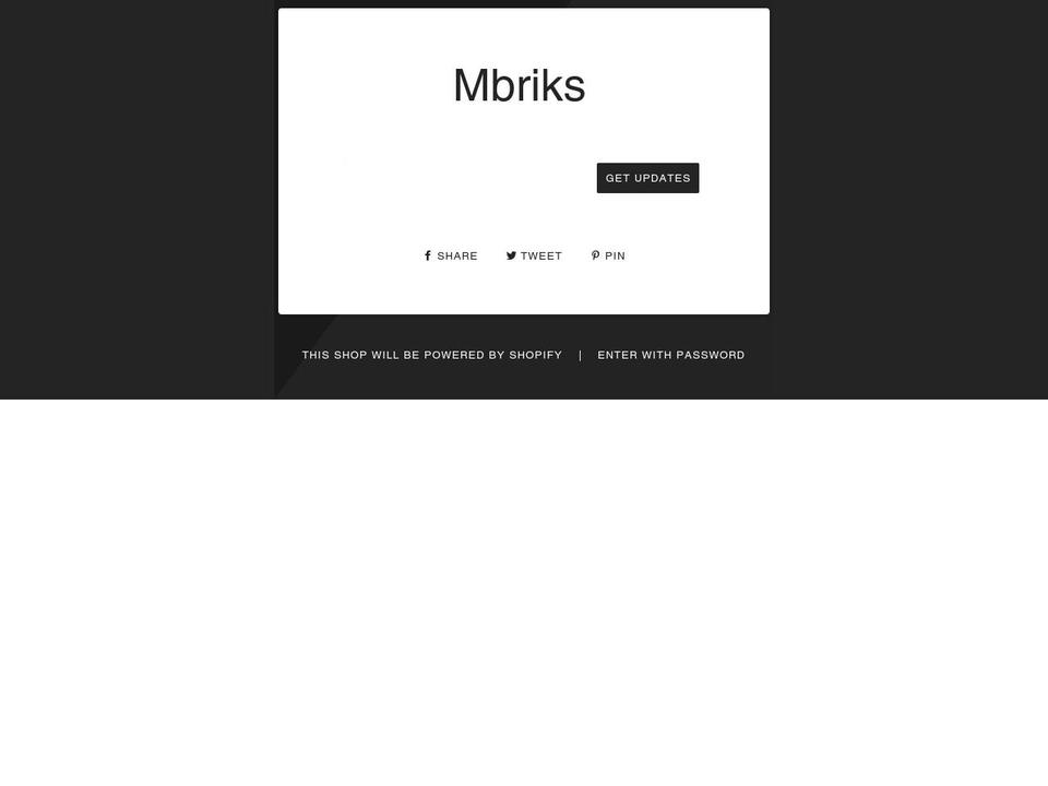 mbriks.com shopify website screenshot