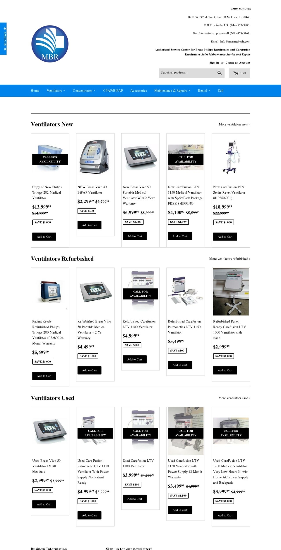 mbrmedical.com — Shopify storefront screenshot
