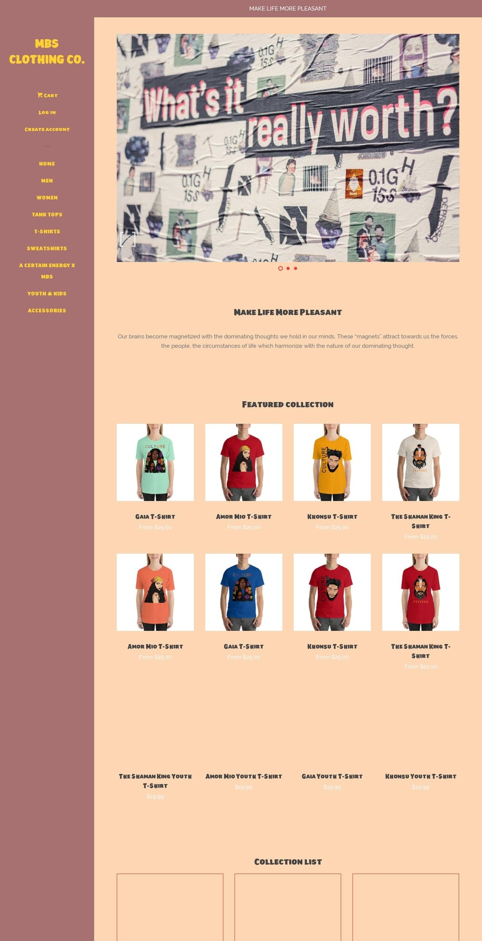 mbsclothingco.net shopify website screenshot